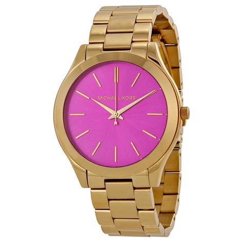 michael kors runway electri pink watch|Michael Kors stainless steel watch.